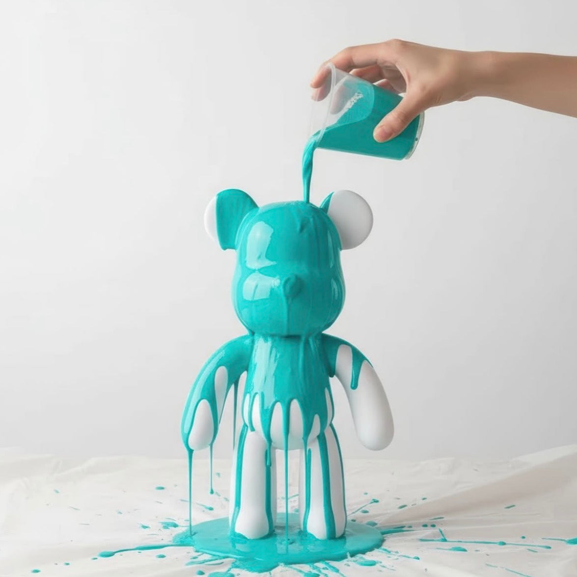 Soulbear Kreativ Kit 33cm zum bemalen, Pouring Art Bastelset für Familien und Kinder